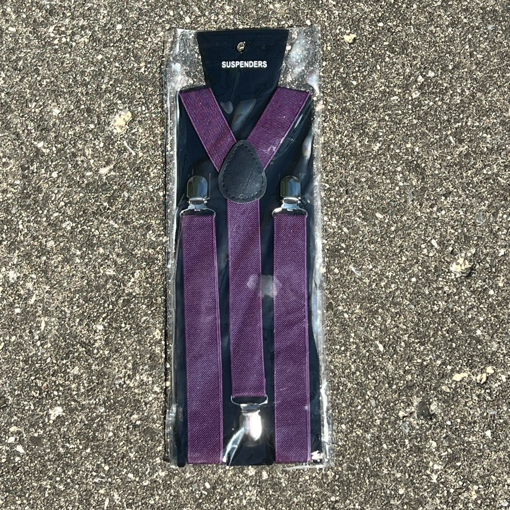 Dark purple suspenders NWT